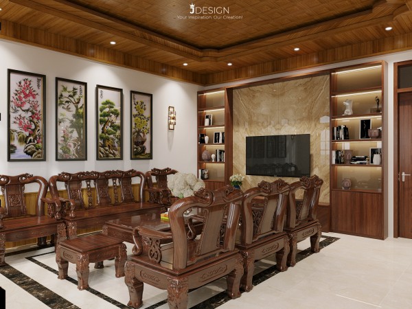 NỘI THẤT GỖ TỰ NHIÊN NHÀ LIỀN KỀ